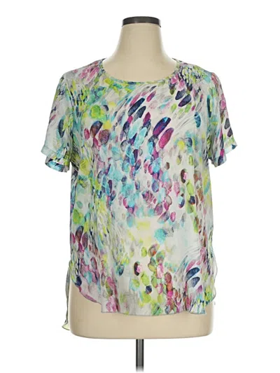 Pre-owned Spense Short Sleeve Blouse In Green