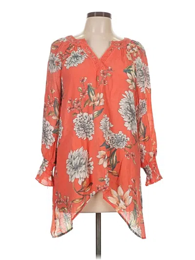 Pre-owned Spense Short Sleeve Blouse In Orange