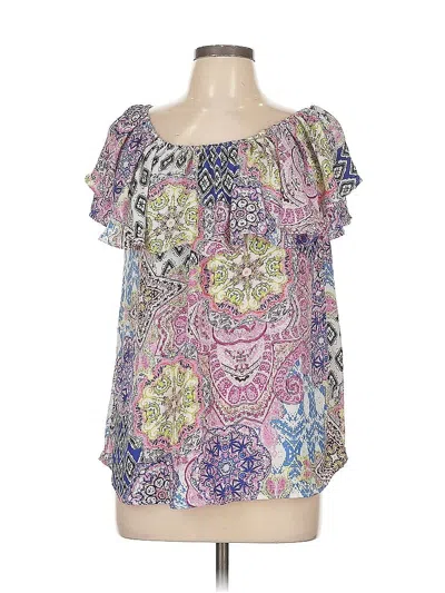 Pre-owned Spense Short Sleeve Blouse In Purple