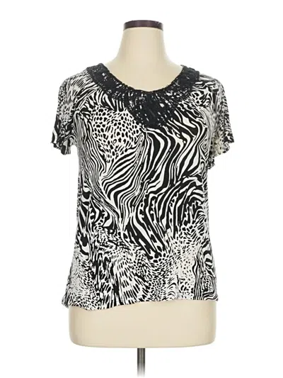 Pre-owned Spense Short Sleeve Blouse In Silver