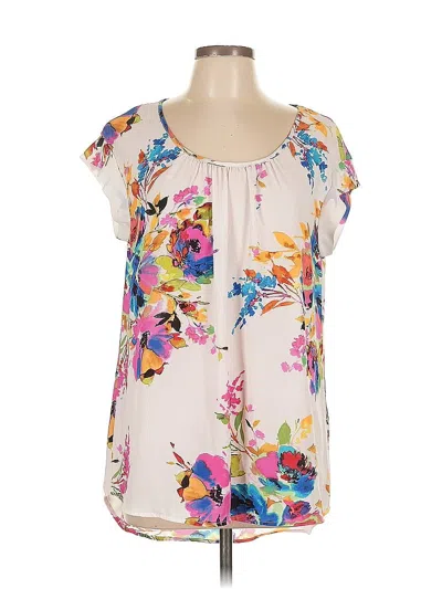 Pre-owned Spense Short Sleeve Blouse In White