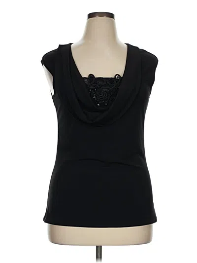Pre-owned Spense Sleeveless Top Black Cowl Neck Tops