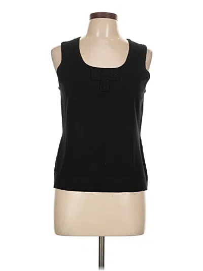 Pre-owned Spense Sleeveless Top Black Scoop Neck Tops