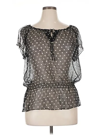 Pre-owned Spenser Jeremy Short Sleeve Silk Top Black Sweetheart Neckline Tops