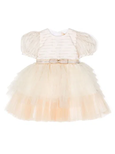 Speranza Kids' Tiered Tulle Dress In Neutrals