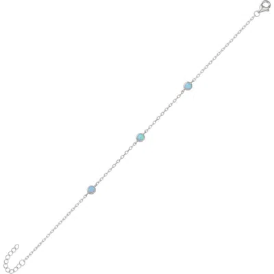 Spero London Blue Opal Bracelet In Silver
