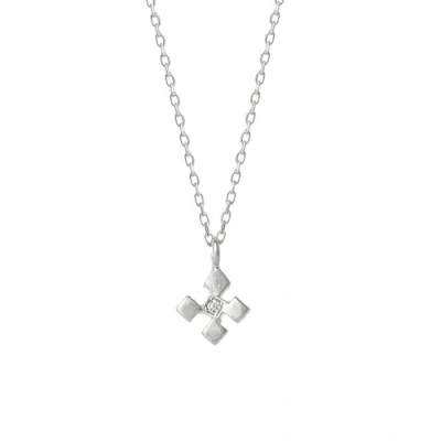 Spero London Four Cube Blocks Natural Textured Sterling Silver Authentic Pendant Necklace In Red
