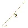 Spero London Gold Ladybug Enamel Bracelet With Silver Sterling Beaded Chain