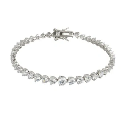 Spero London Gradual Size Gemstone Sterling Silver Tennis Bracelet