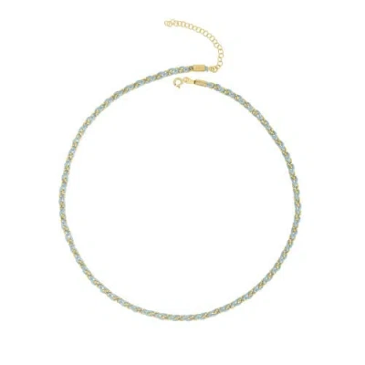 Spero London Handmade Rope Braided Sterling Silver Beaded Chain Necklace In Blue