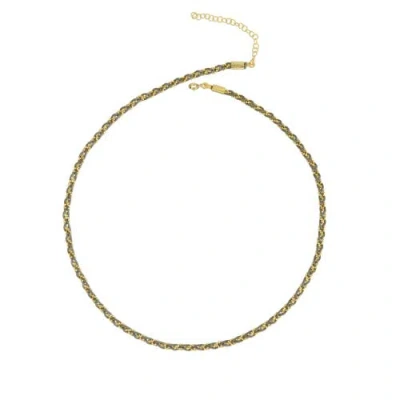 Spero London Handmade Rope Braided Sterling Silver Beaded Chain Necklace In Gold