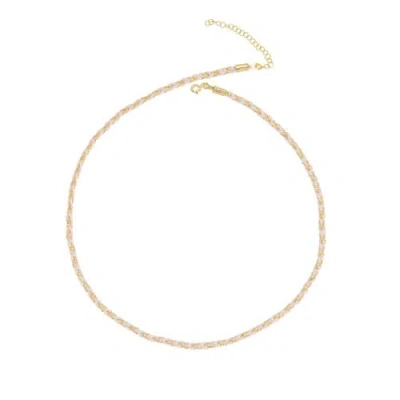 Spero London Handmade Rope Braided Sterling Silver Beaded Chain Necklace In Gold