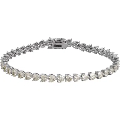 Spero London Heart Tennis Bracelet Sterling Silver In Metallic