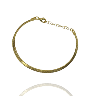 Spero London Italian Sterling Silver Herringbone Bracelet In Gold