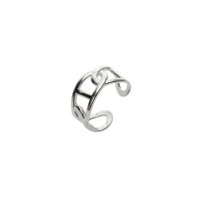 Spero London Large Chain Ring Sterling Silver In Purple