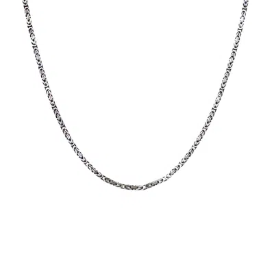 Spero London Men's Sterling Silver Byzantine Chain - Square Style