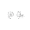 Spero London Men's Sterling Silver Whimsy Swirl Pearl Earring In Metallic