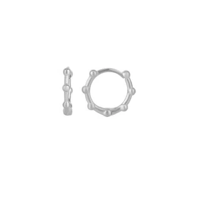 Spero London Seven Bead Sterling Silver Hoop Earrings In Metallic