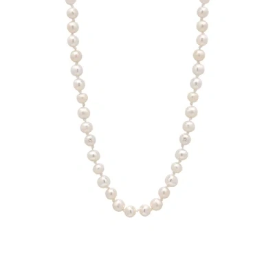 Spero London Small Natural Freshwater Real Pearl Strand Necklace In White