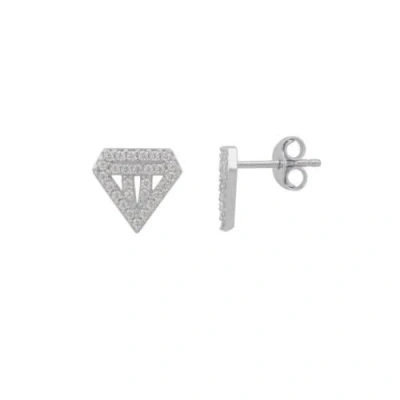 Spero London Sterling Silver Diamond Stud Earring