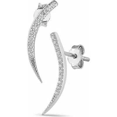 Spero London Sterling Silver Fishbone Earrings In Metallic