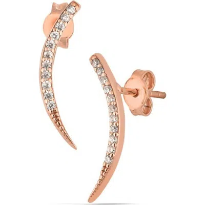 Spero London Sterling Silver Fishbone Earrings In Gold