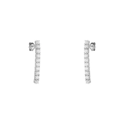 Spero London Sterling Silver Long Tennis Earring In White