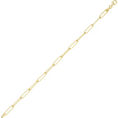 Spero London Sterling Silver Rectangular Large Chain Bracelet In Gold