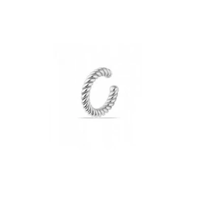 Spero London Twisted Sterling Silver Ear Cuff No Piercing In Metallic