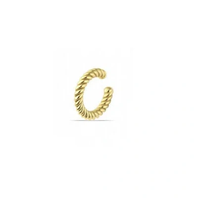 Spero London Twisted Sterling Silver Ear Cuff No Piercing In Gold