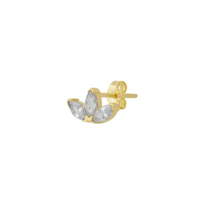 Spero London Women's 14ct Solid Gold Crown Single Earring