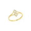 Spero London Women's 14ct Solid Gold Double Row Cluster Ring