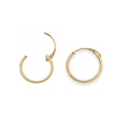 Spero London Women's 9ct Solid Gold 10mm Hoop Earrings In Gray