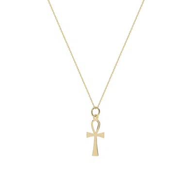 Spero London Women's 9ct Solid Gold Egyptian Ankh Necklace