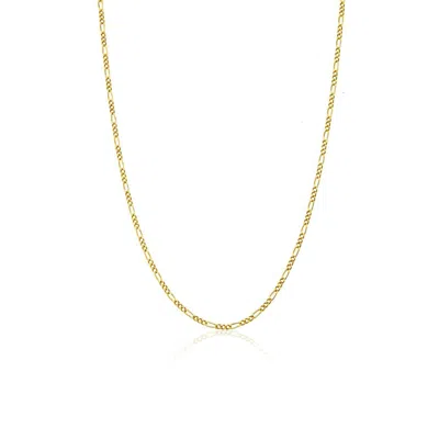 Spero London Women's 9ct Solid Gold Italian Fine Figaro Chain Necklace