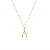 Spero London Women's 9ct Solid Gold Large Wishbone Necklace In Gold