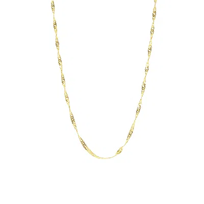 Spero London Women's 9ct Solid Gold Twisted Singapore Chain Necklace