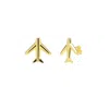 Spero London Women's Airplane Sterling Silver Stud Earring - Gold In Gold