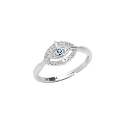 Spero London Women's Ancient Evil Eye Sterling Silver Ring - Silver
