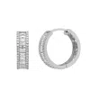 Spero London Women's Baguette Cubic Zirconia Sterling Silver Pave Hoop Earring In Silver