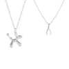 Spero London Women's Balloon Dog Poodle & Wishbone Necklace Layering Set In Sterling Silver - Silver In Silver