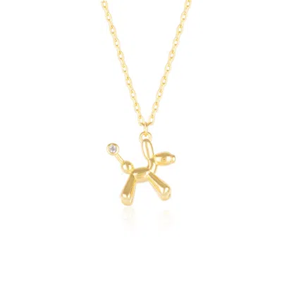 Spero London Women's Balloon Dog Poodle Necklace In Gold