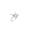 Spero London Women's Barbed Wire Design Pearl Adjustable Sterling Silver Natural Hammered Ring - Silver In Silver