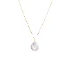 Spero London Women's Baroque Flat Coin Pearl Pendant Necklace Sterling Silver - Gold In Gold