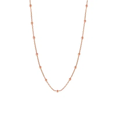 Spero London Women's Bead Chain Sterling Silver Satellite Necklace - Rose Gold
