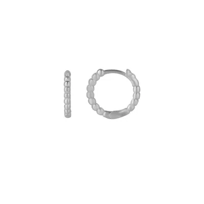 Spero London Women's Bead Hoop Sterling Silver Earring - Silver