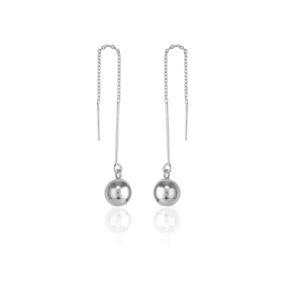 Spero London Women's Bead Sphere Chained Drop Sterling Silver Earring