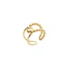 Spero London Women's Beaded Intercepting Circle Sterling Silver Adjustable Ring - Gold In Gold