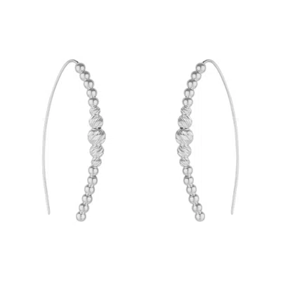 Spero London Women's Beaded Pull Through Sterling Silver Earrings - Silver