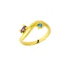 Spero London Women's Bended Sterling Silver Double Gemstone Ring - Gold In Gold